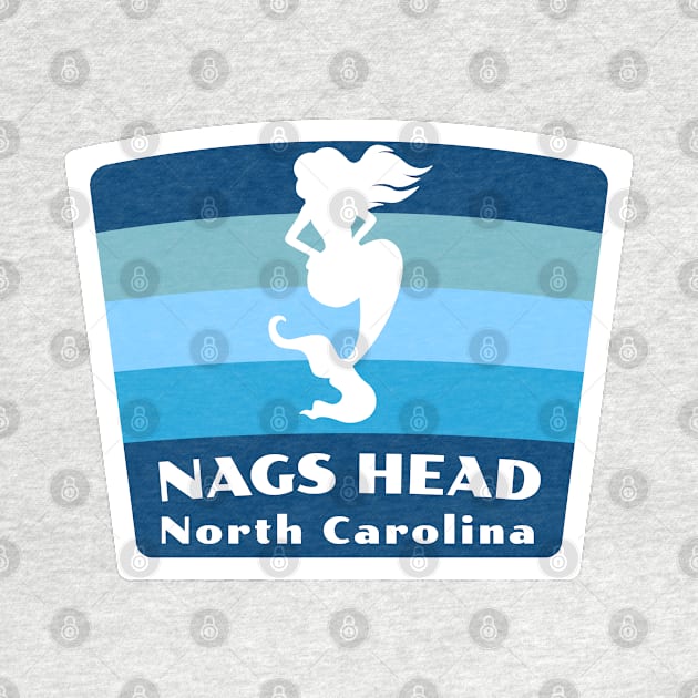 Nags Head North Carolina - NC Beach Swimming Mermaid Silhouette by Go With Tammy